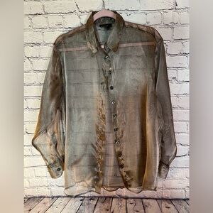 The Limited Silver Sheer Blouse